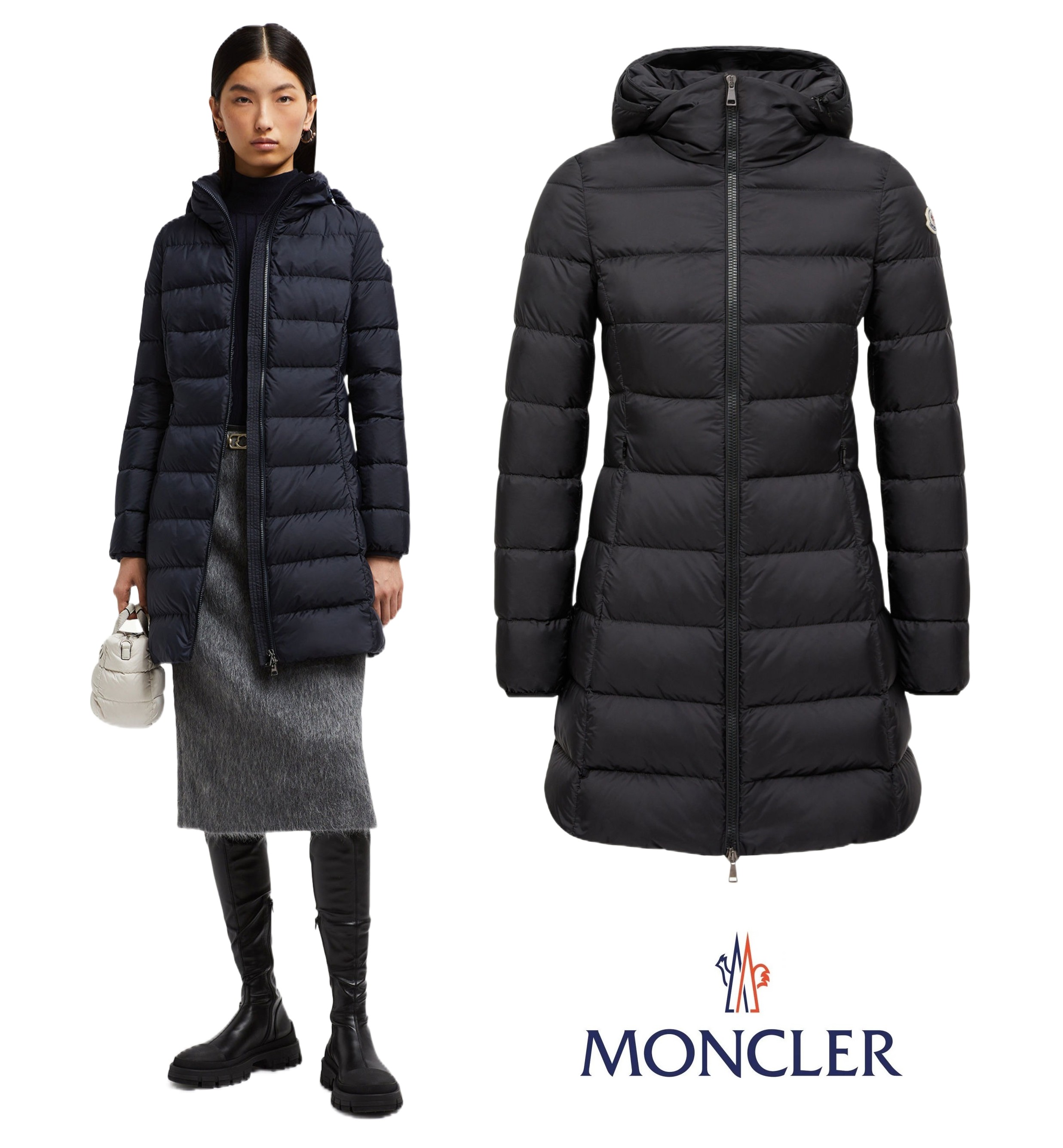 レディース ダウンジャケット MONCLER モンクレール Gie Hooded Long Down Jacket