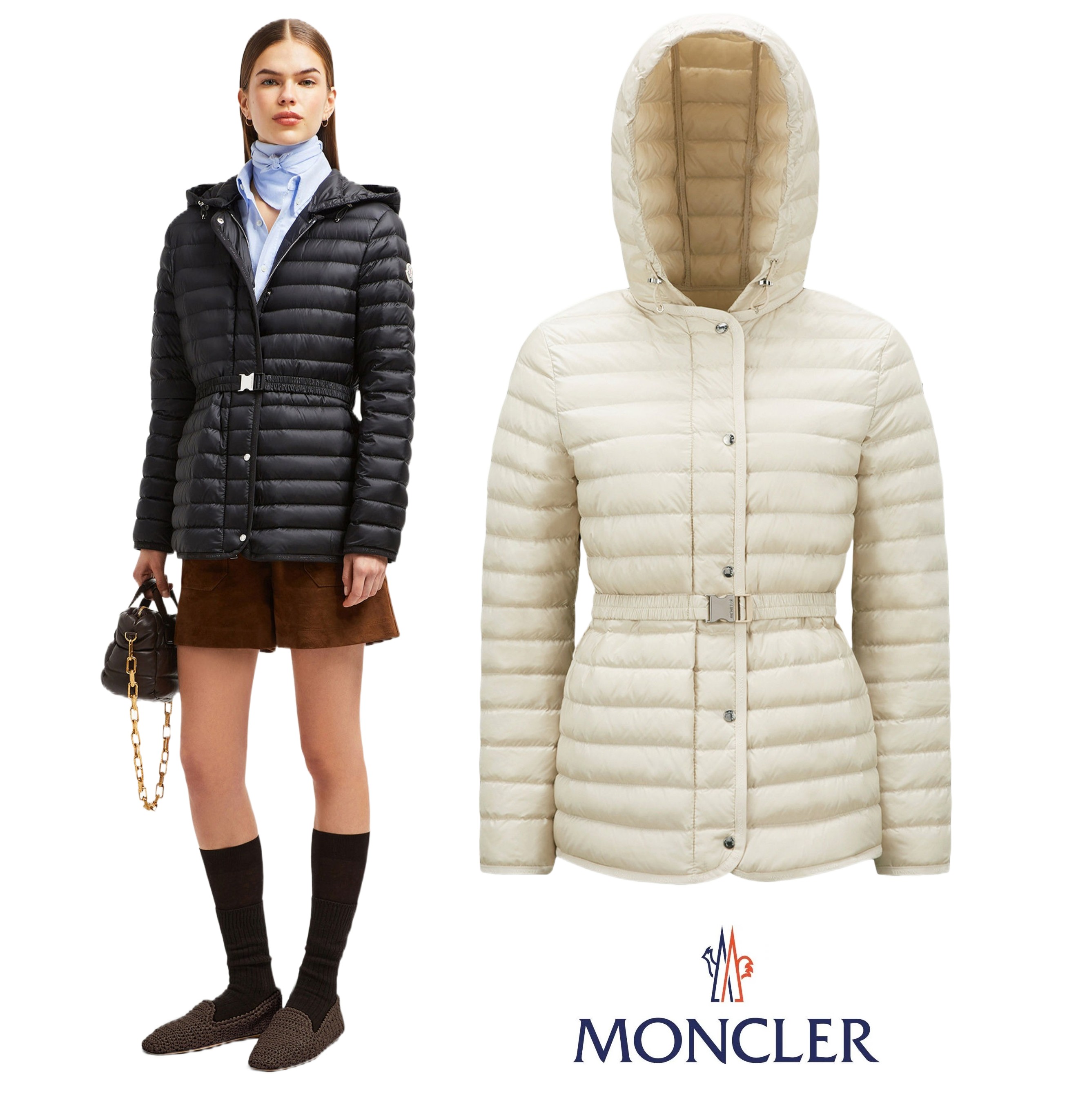レディース ダウンジャケット MONCLER モンクレール Oredon Hooded Mid-Length Down Jacket