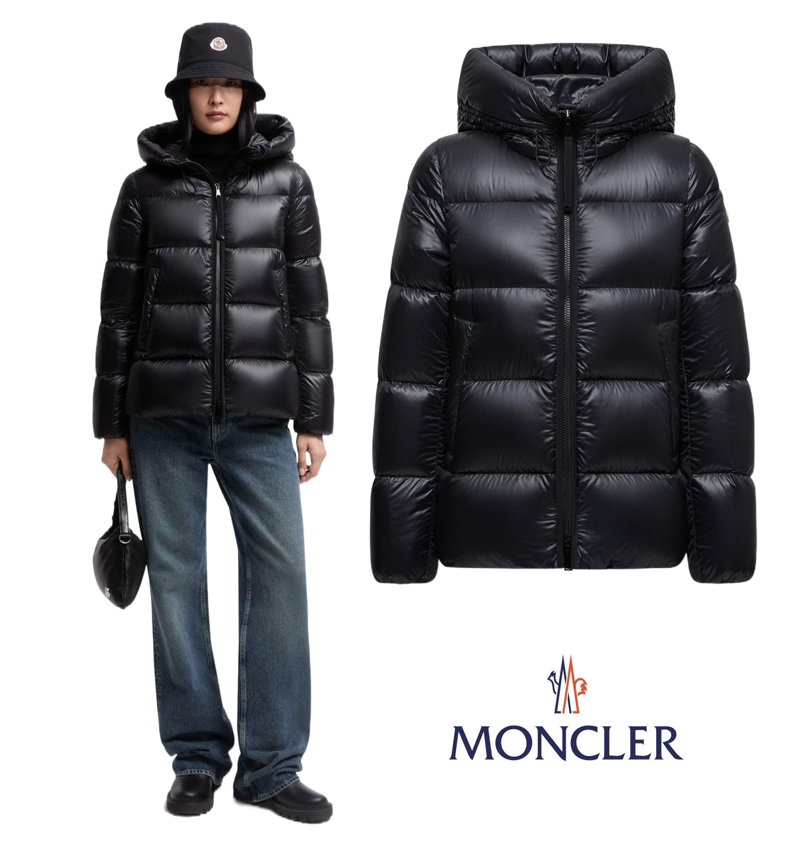レディース ダウンジャケット MONCLER モンクレール Serittes Hooded Short Down Jacket