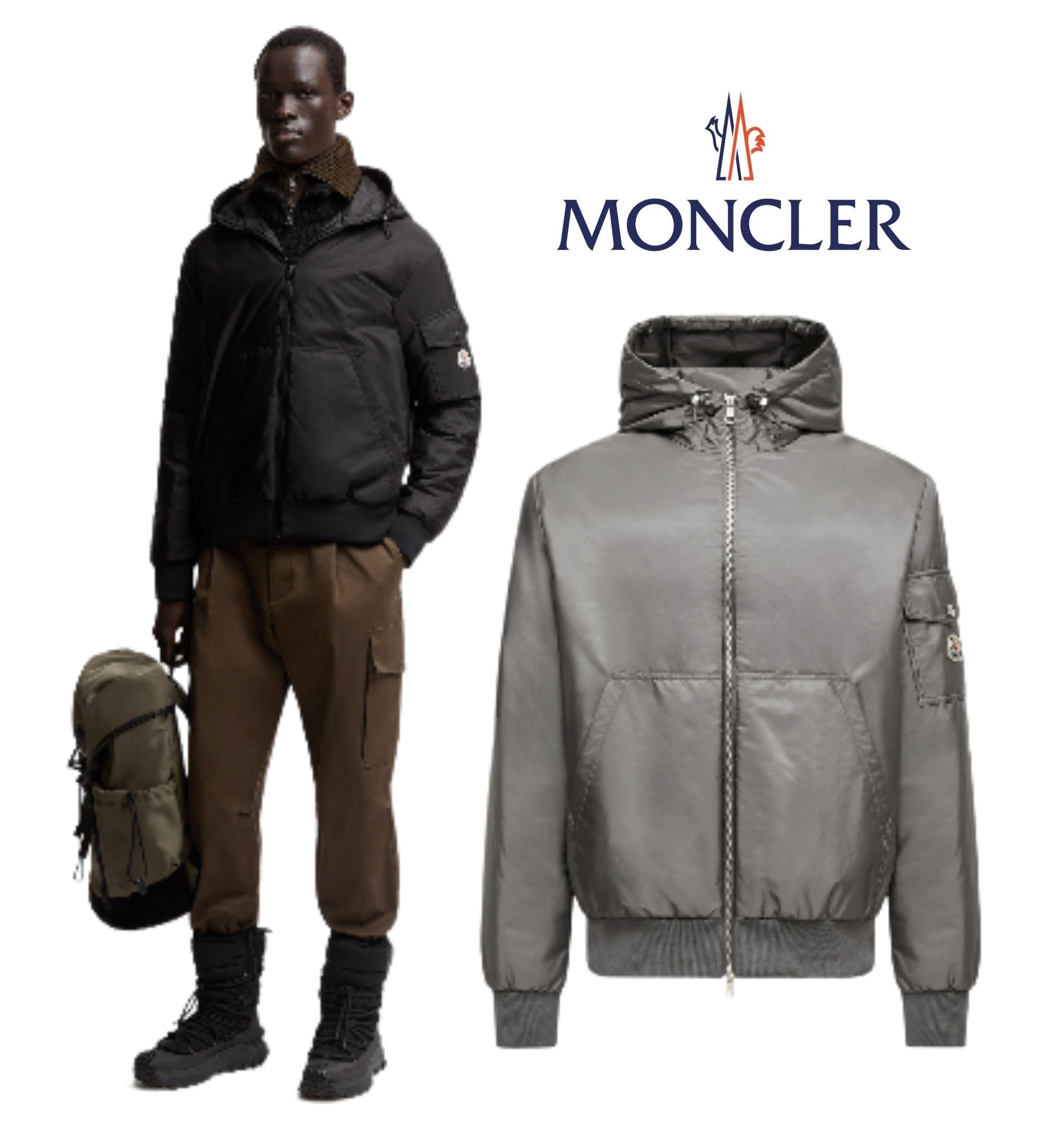 メンズ ダウンジャケット MONCLER モンクレール Poiliot Hooded Short Down Jacket 154,900円