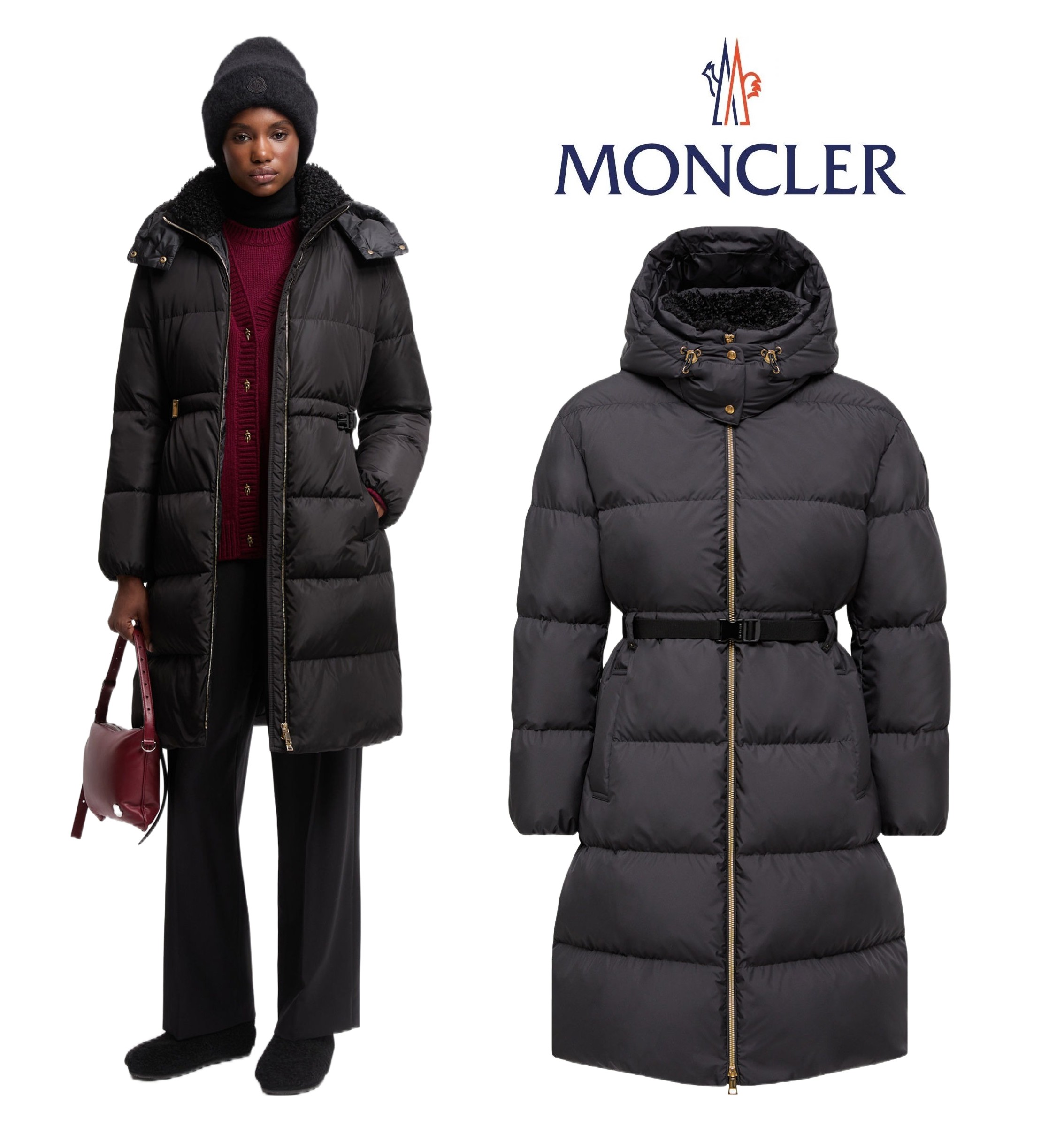 レディース ダウンジャケット MONCLER モンクレール Briant Hooded Long Down Jacket