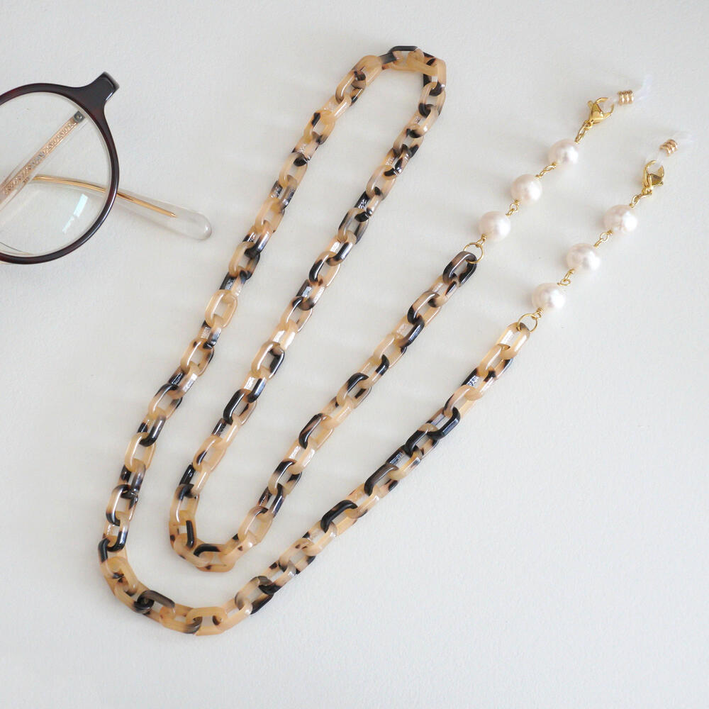 べっ甲　黒甲　メガネチェーン 楽天市場】べっ甲（カラーブラック）（眼鏡チェーン｜眼鏡小物）：眼鏡