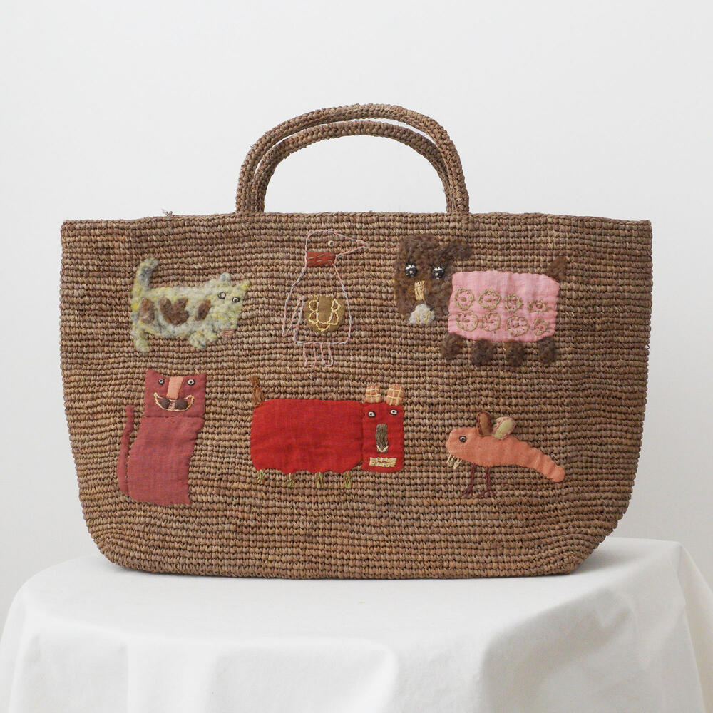 新品　Sophie Digard ソフィーディガール　花柄刺繍　ラフィアバッグ sophie digard ソフィーディガール ラフィア バッグ BAG 顔 FACE