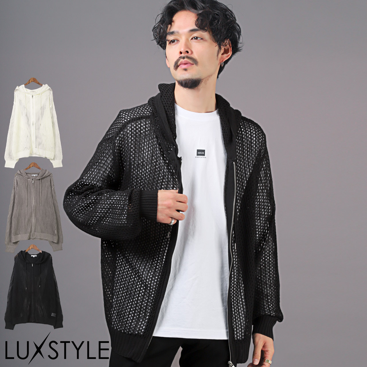 韓国ファッション●メッシュシースルーパーカー●2色●送料込 楽天市場】ジップパーカー メンズ メッシュ シースルー パーカー