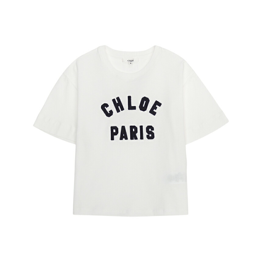 CHLOE ホワイト フリル コットン Ｔシャツ 半袖/関税込 112467.jpg
