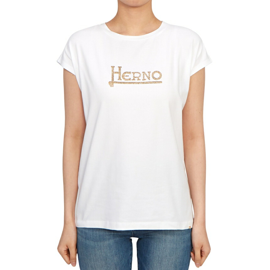 HERNO レディース 半袖Tシャツ JG000279D 52009 1021 ヘルノ HERNO HERNO Tシャツ JG000279D 52009 半袖 カットソー