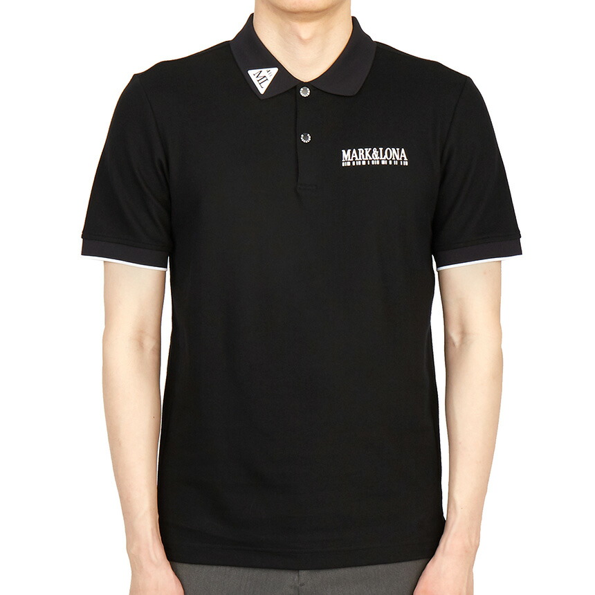 マークアンドロナ メンズ ゴルフ半袖Tシャツ MCM 2A AP50 BLACK