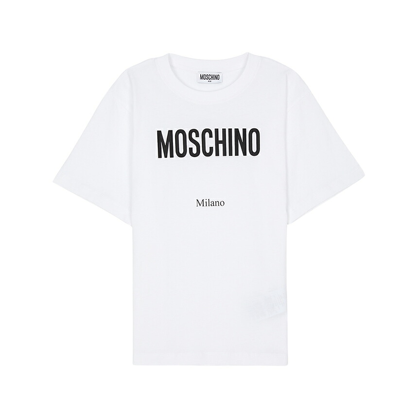 【3%オフクーポン別れ別れ中】 MOSCHINO KIDS モスキーノキッズ もの言う花 半袖プルオーバー H6M05G LAA23 10101