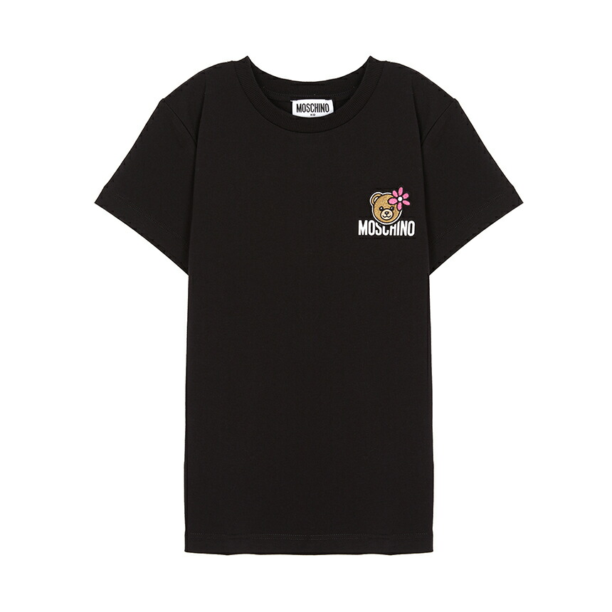 【3%オフクーポン離れ離れ中】 MOSCHINO KIDS モスキーノキッズ もの言う花 半袖プルオーバー HAM03P LAA02 60100