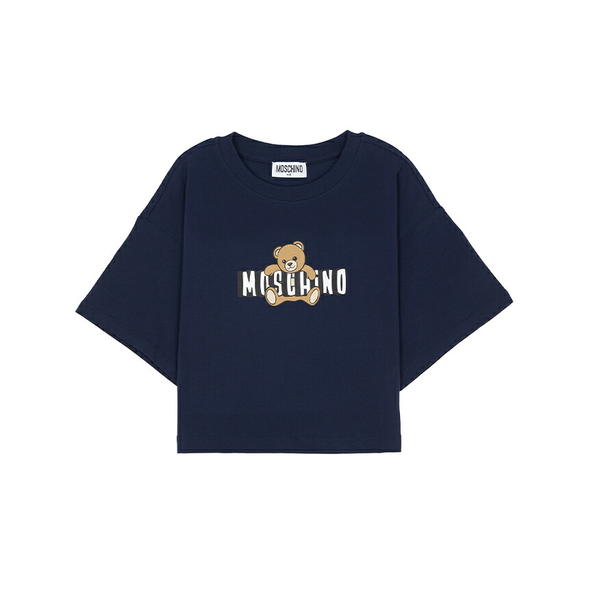 【3%オフクーポン別れ別れ中】 MOSCHINO KIDS モスキーノキッズ もの言う花 半袖プルオーバー HDM072 LBA00 40016