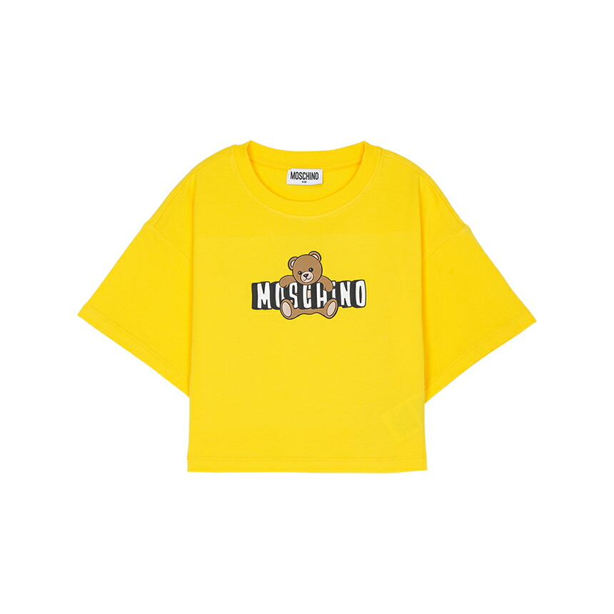【3%オフクーポン別れ別れ中】 MOSCHINO KIDS モスキーノキッズ もの言う花 半袖プルオーバー HDM072 LBA00 50577