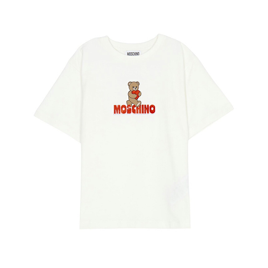 【3%オフクーポン離れ離れ中】 MOSCHINO KIDS モスキーノキッズ もの言う花 半袖プルオーバー HDM074 LBA00 10063