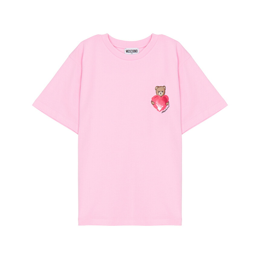【3%オフクーポン別れ別れ中】 MOSCHINO KIDS モスキーノキッズ もの言う花 半袖ティーシャツ HDM076 LBA00 51473
