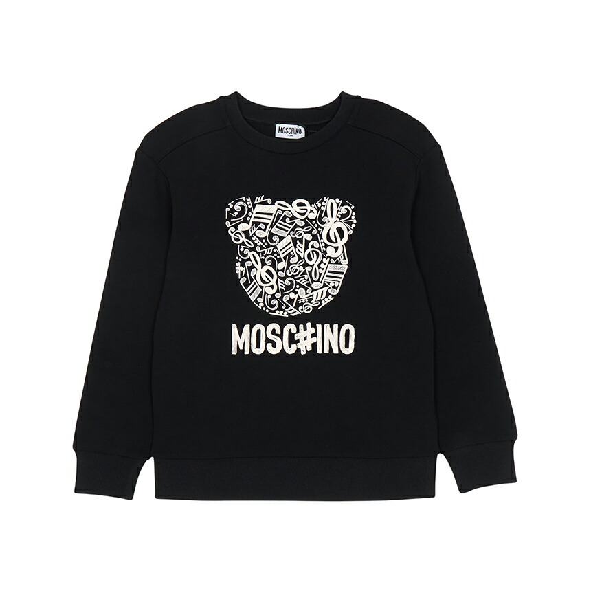 【3%オフクーポン別れ別れ中】 MOSCHINO KIDS モスキーノキッズ もの言う花 長袖プルオーバー HMF099 LDA58 60100