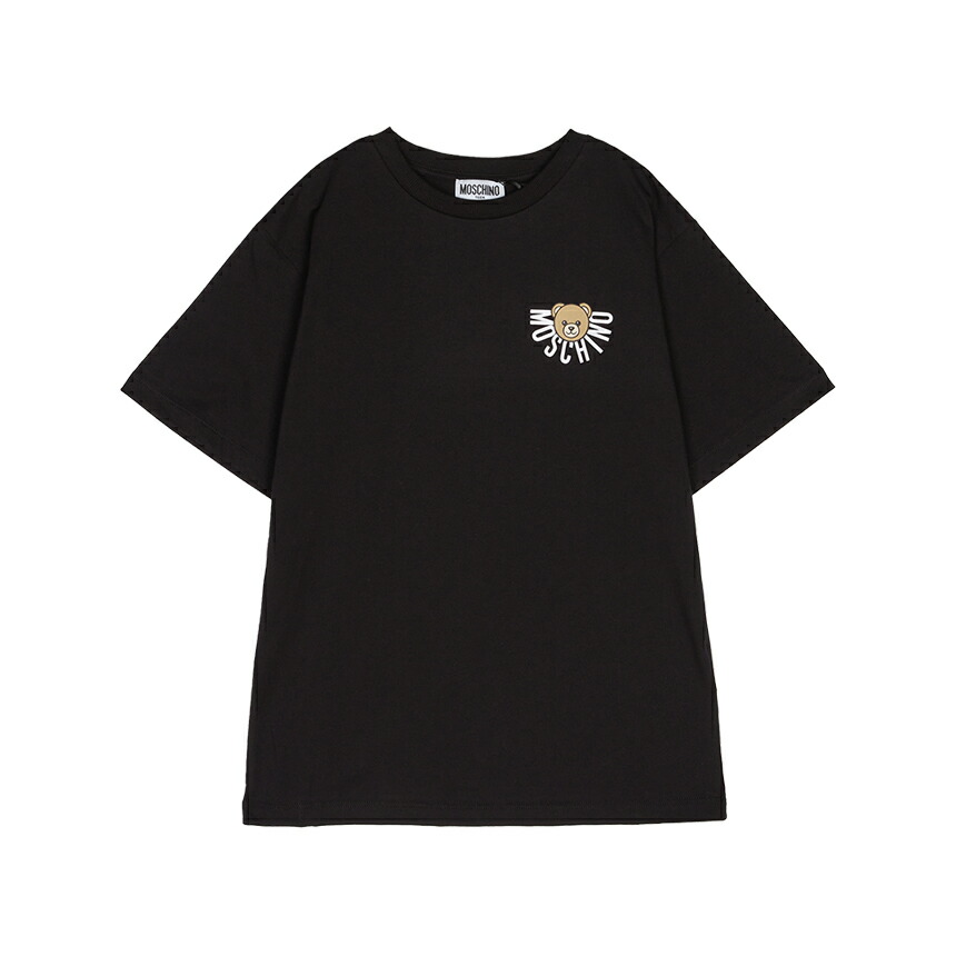 【3%オフクーポン離れ離れ中】 MOSCHINO KIDS モスキーノキッズ もの言う花 半袖プルオーバー HOM05G LAA10 60100