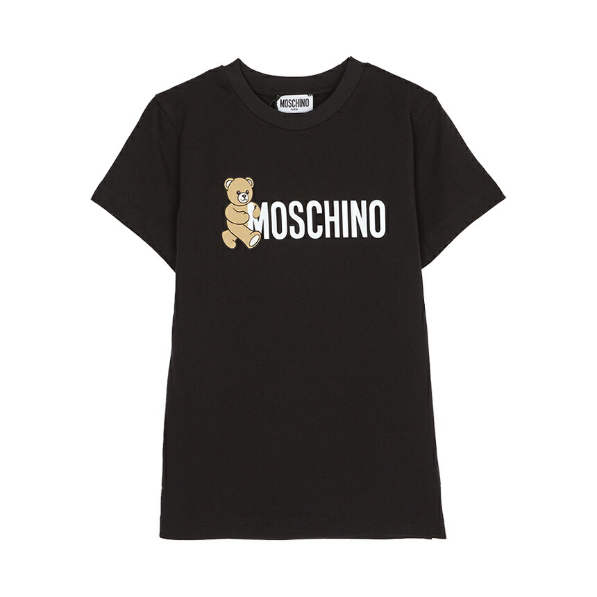 【3%オフクーポン離れ離れ中】 MOSCHINO KIDS モスキーノキッズ もの言う花 半袖プルオーバー HPM058 LAA34 60100
