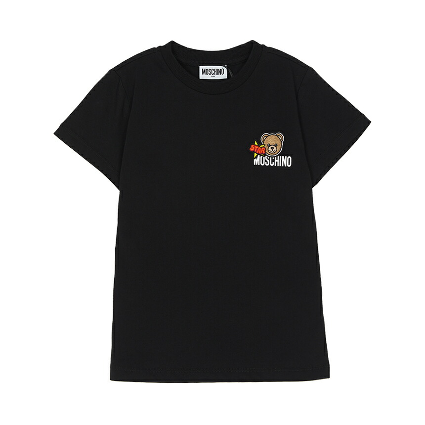 【3%オフクーポン離れ離れ中】 MOSCHINO KIDS モスキーノキッズ もの言う花 半袖プルオーバー HTM058 LAA24 60100