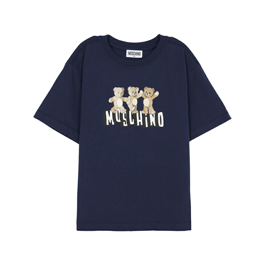 【3%オフクーポン散り散り中】 MOSCHINO KIDS モスキーノキッズ もの言う花 半袖ティーシャツ HUM05P LAA23 40016