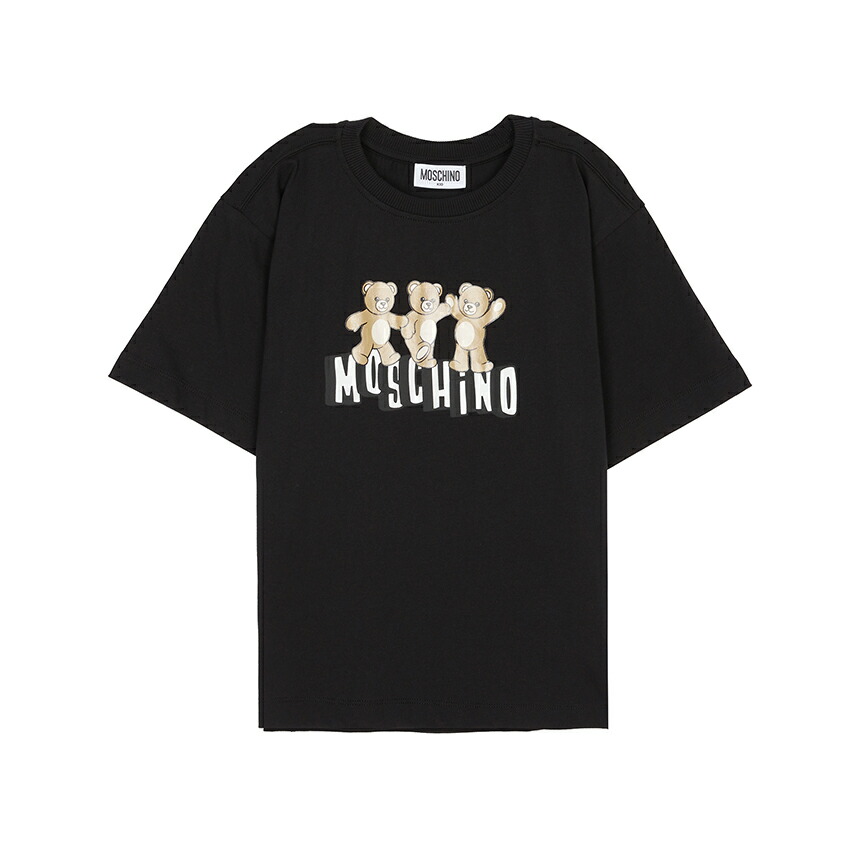 【3%オフクーポン散り散り中】 MOSCHINO KIDS モスキーノキッズ もの言う花 半袖ティーシャツ HUM05P LAA23 60100