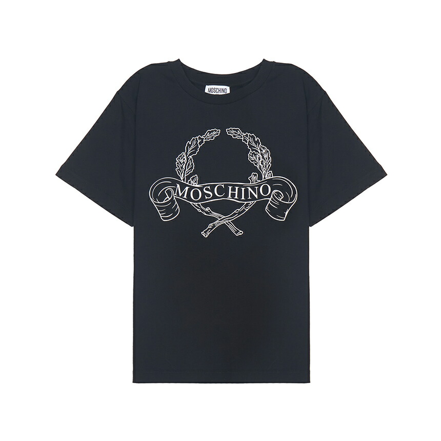 【3%オフクーポン散り散り中】 MOSCHINO KIDS モスキーノキッズ もの言う花 半袖ティーシャツ HUM05R LAA02 60100