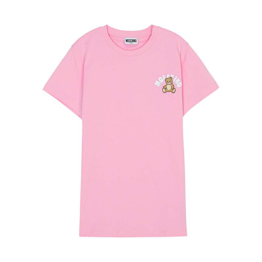 【3%オフクーポン離れ離れ中】 MOSCHINO KIDS モスキーノキッズ もの言う花 半袖プルオーバー HWM058 LAA01 51473