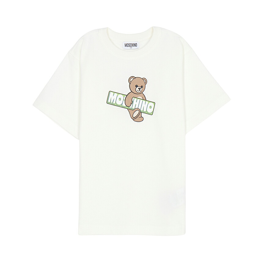 【3%オフクーポン散り散り中】 MOSCHINO KIDS モスキーノキッズ もの言う花 半袖ティーシャツ HYM03S LFA07 10063