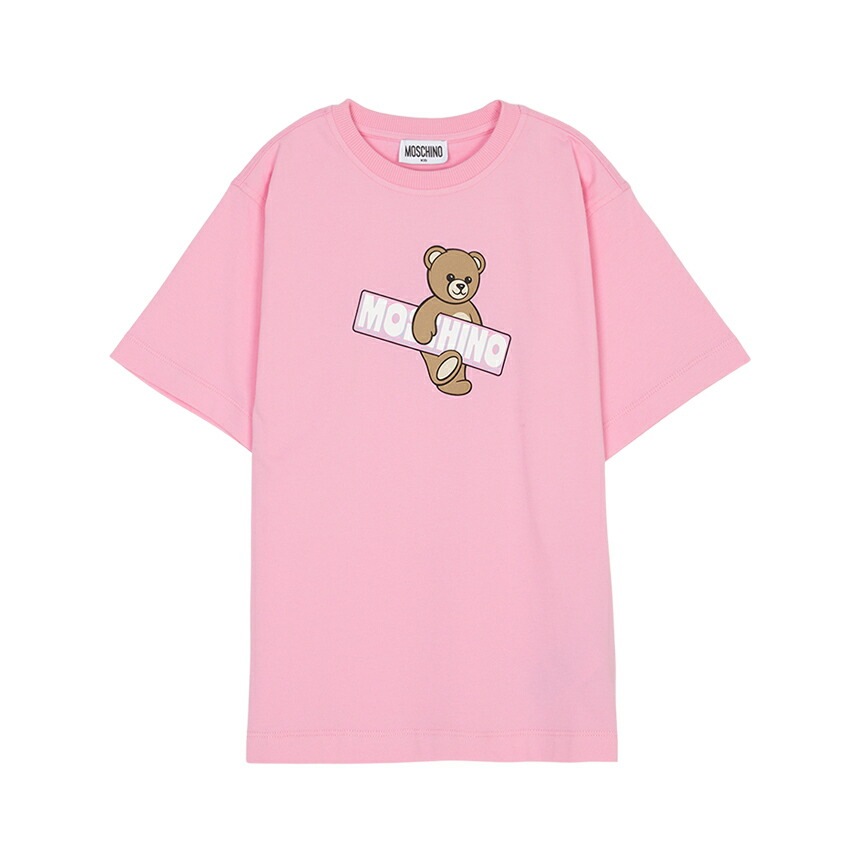 【3%オフクーポン別れ別れ中】 MOSCHINO KIDS モスキーノキッズ もの言う花 半袖ティーシャツ HYM03S LFA07 51473