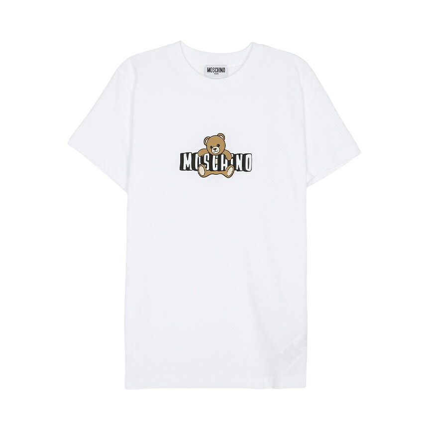 【3%オフクーポン離れ離れ中】 MOSCHINO KIDS モスキーノキッズ もの言う花 半袖プルオーバー HZM058 LAA03 10101