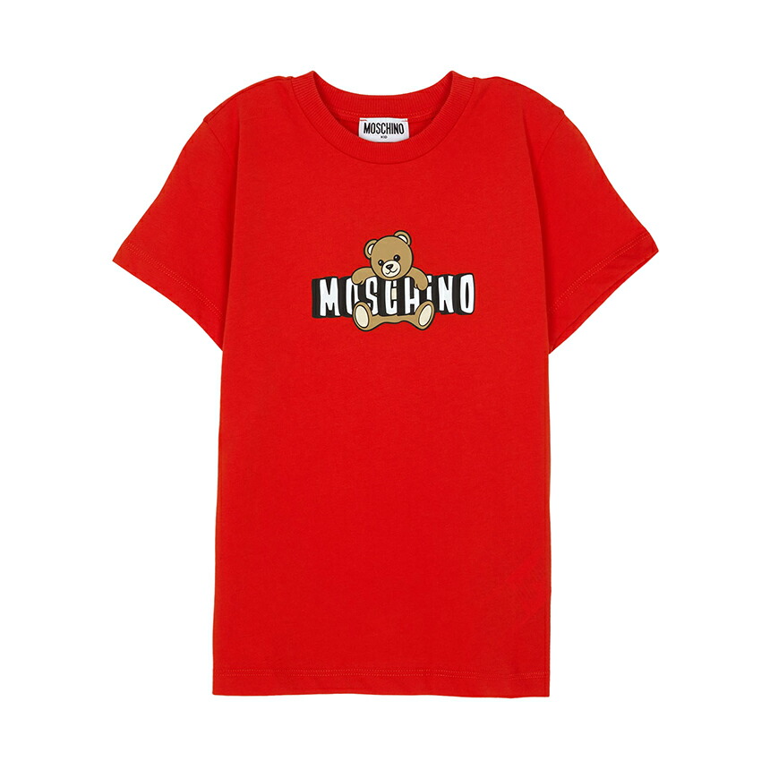 【3%オフクーポン別れ別れ中】 MOSCHINO KIDS モスキーノキッズ もの言う花 半袖プルオーバー HZM058 LAA03 50109