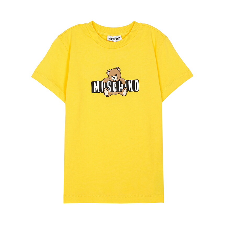 【3%オフクーポン離れ離れ中】 MOSCHINO KIDS モスキーノキッズ もの言う花 半袖プルオーバー HZM058 LAA03 50577