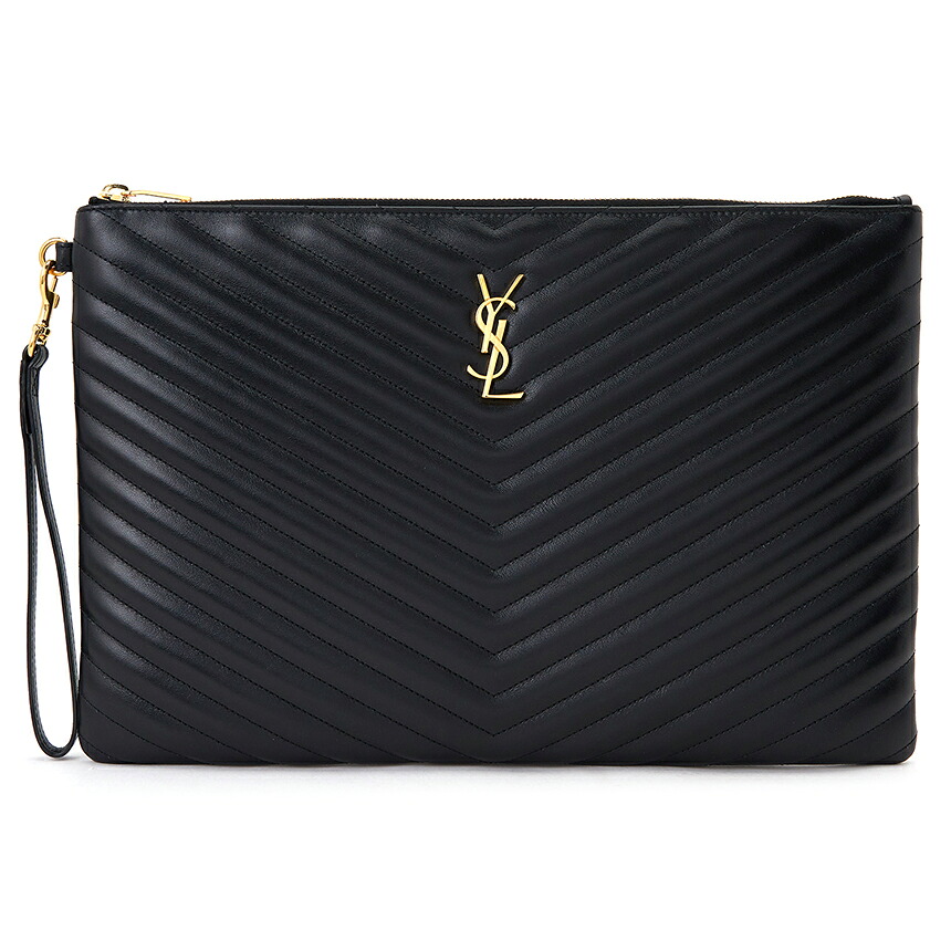【3%オフクーポン別れ別れ中】 SAINT LAURENT PARIS サンローラン 440222 CWU01 1000 レディース クラッチポーチバッグ