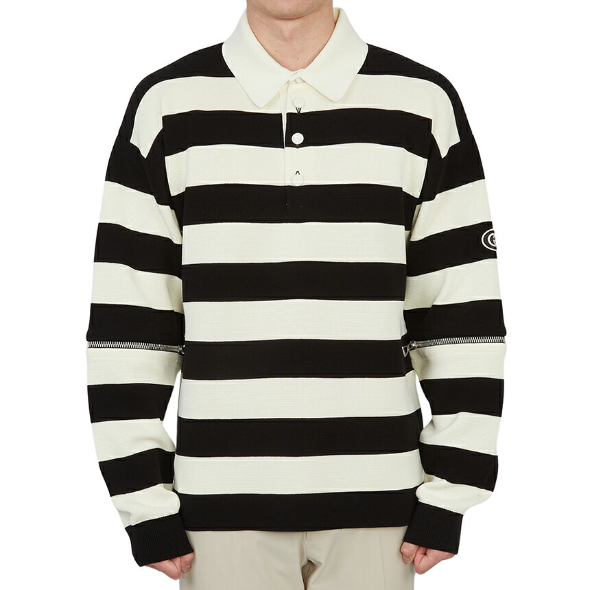 GUCCI　ニットポロ（長袖） Knit cotton polo shirt with intarsia in white | GUCCI® US