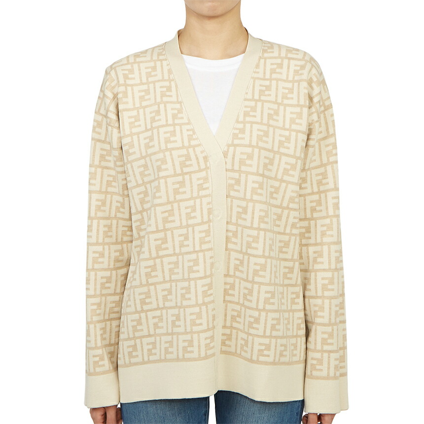 FENDI ロゴカーディガン FENDI】フェンディ『FFロゴ ズッカ柄 カシミヤカーディガン