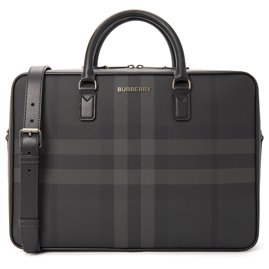 ✨BURBERRYバーバリー ビジネスバッグ ブリーフケース ノバチェック黒 バーバリーブラックレーベル ビジネスバッグ 黒 レザー サイド