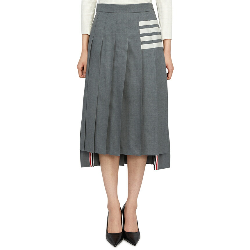 スカート THOM BROWNE Woman Skirt Grey FGC400V00626 025 Twill Midi Pleated Skirt | Thom Browne