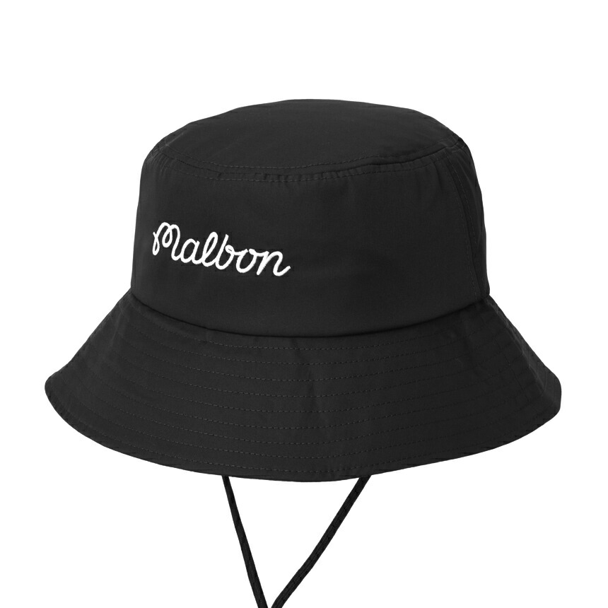 MALBON バケットハット ブラック 帽子 マルボン ハット ゴルフ 2025 Malbon Golf マルボンゴルフ ICON スクリプトロゴ バケットハット