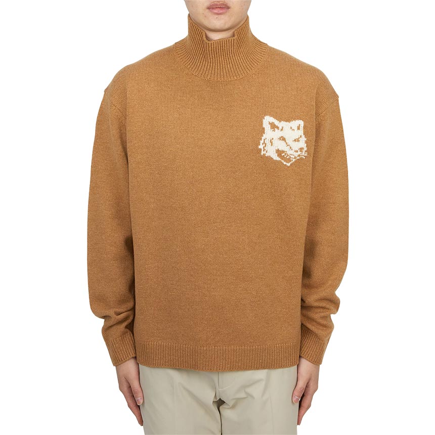 【3%オフクーポン散り散り中】 MAISON KITSUNE 住み家 稲荷 メンズ 編み物 NM00807KM0329 P270