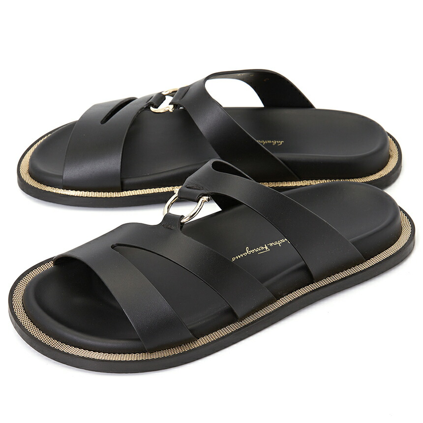 【3%オフクーポン配布中】【着後レビューで1000円OFFクーポン特典】 FERRAGAMO フェラガモ メンズ サンダル MIKELA NERO 0759952｜LUXBOY店