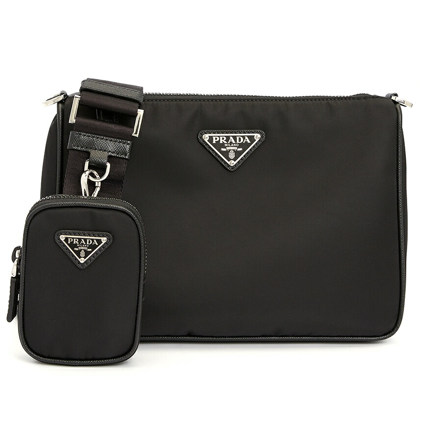 041 美品 PRADA ショルダーバッグ 斜めがけ サコッシュ 黒 nj2 021 PRADA ショルダーバッグ サコッシュ 斜めがけ 黒 xm6 - メルカリ