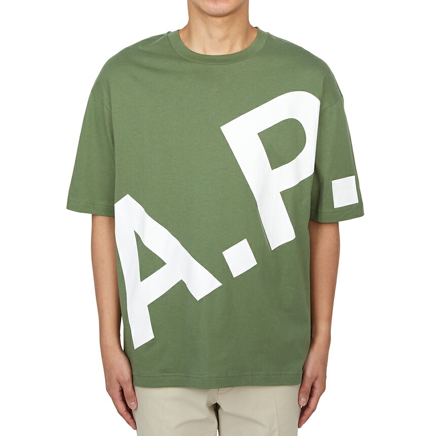 【3%オフクーポン離れ離れ中】 APC アーペーセー メンズ 半袖プルオーバー COFBT M26341 KAE VERT GRISE