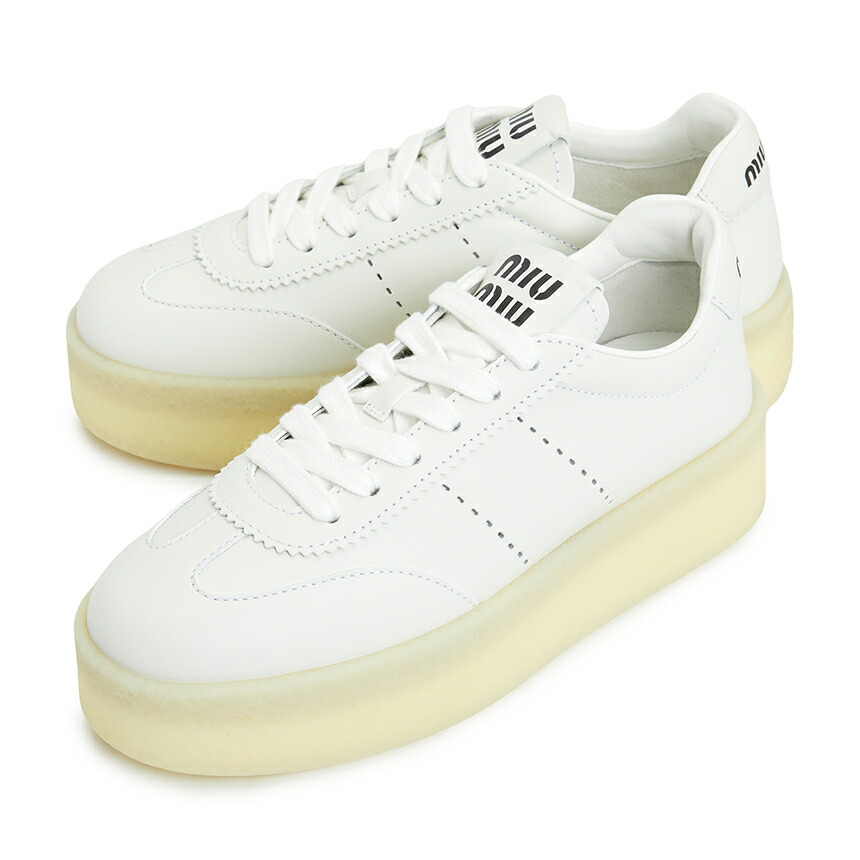 ★ ミュウミュウ ★ スニーカー miumiu × New Balance スニーカー レザー シルバー ホワイト