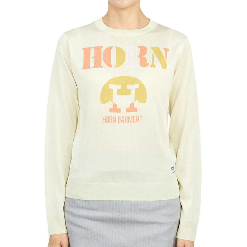 【3%オフクーポン配布中】【着後レビューで1000円OFFクーポン特典】 HORN GARMENT ホーンガーメント レディース ゴルフニット HCW 2A AB02 YELLOW｜LUXBOY店