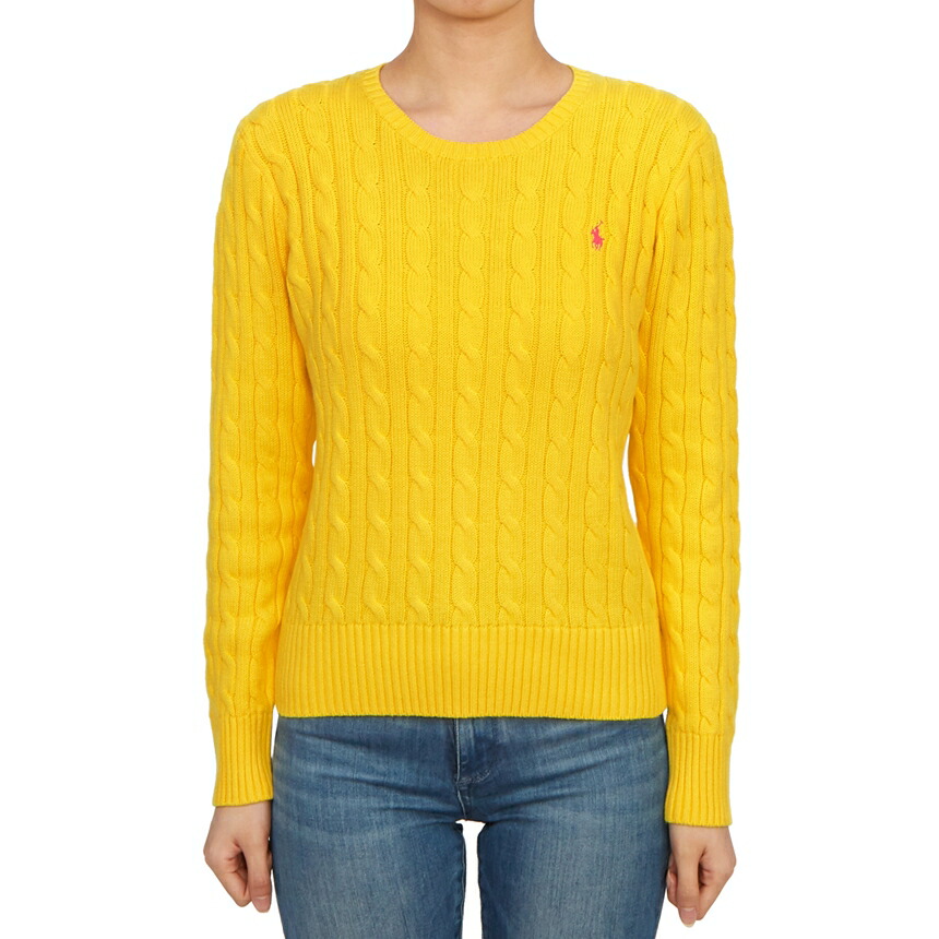 【3%オフクーポン別れ別れ中】 RALPH LAUREN KIDS ポロ ラルフローレンキッズ もの言う花 編み物 313901316007 YELLOW