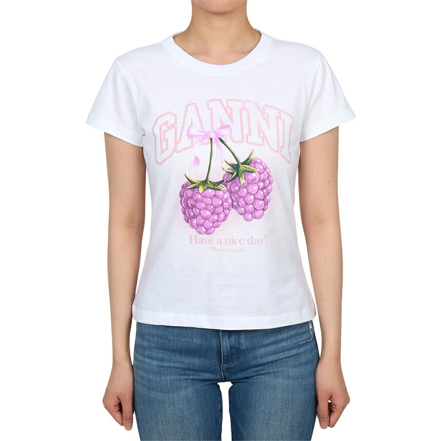 【3%オフクーポン配布中】 GANNI ガニー レディース 半袖Tシャツ A1050185 151｜LUXBOY店