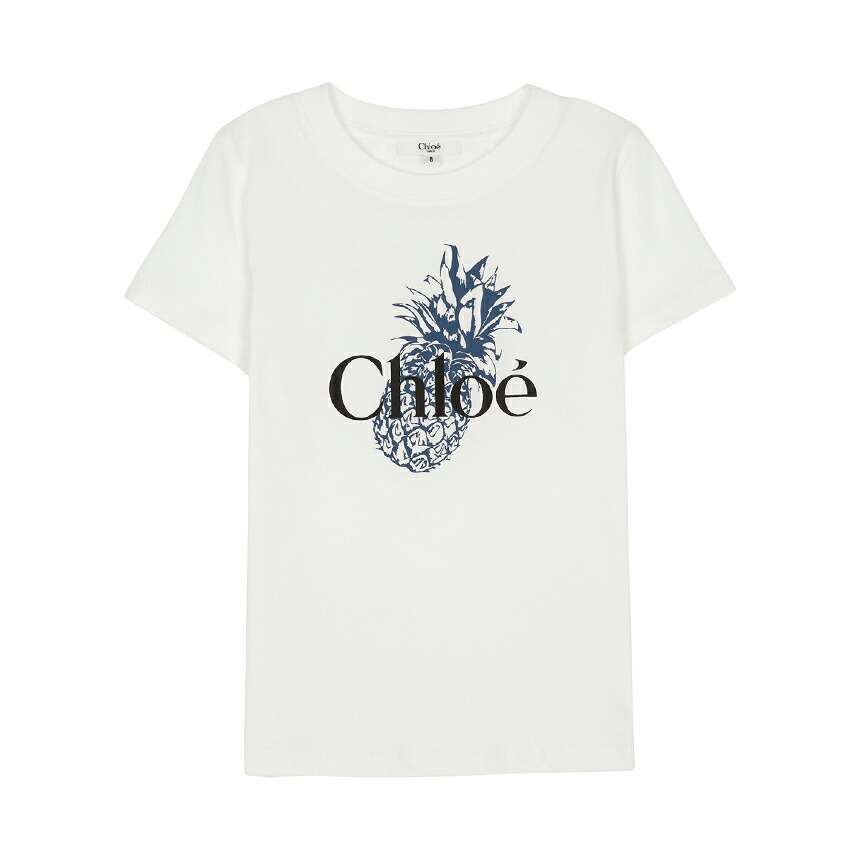 【3%オフクーポン別れ別れ中】 CHLOE KIDS クロエキッズ もの言う花 半袖ティーシャツ C20855 117