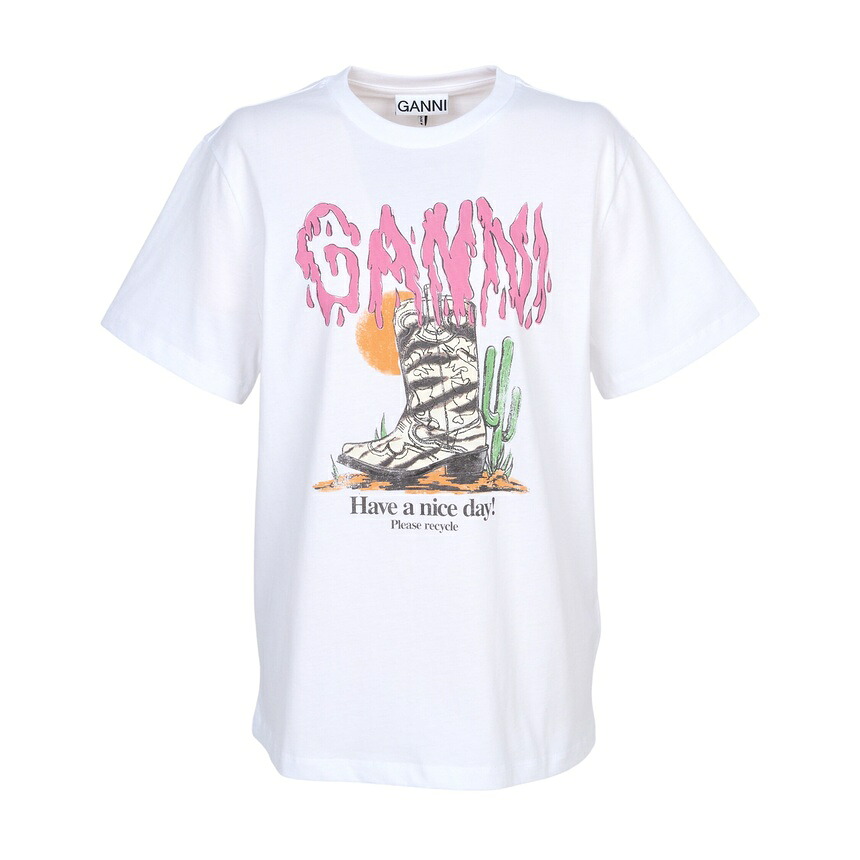 【3%オフクーポン配布中】 GANNI ガニー レディース 半袖Tシャツ A1050253 151|LUXBOY店