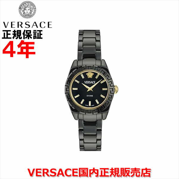 【お買い物マラソン期間中店内最大P20倍】【国内正規品】 VERSACE ヴェルサーチ ヴェルサーチェ ベルサーチ レディース セラミック 腕時計 ウォッチ ディーブイワン DV ONE 28mm ステンレススティールブレスレット メドゥーサ ブラック文字盤 VE9F00124 ｜Jewelry＆Watch　LuxeK