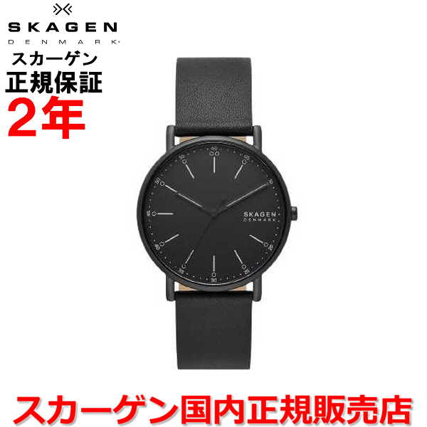 【お買い物マラソン期間中店内最大P20倍】【国内正規品】 SKAGEN スカーゲン 腕時計 ウォッチ 男性用 メンズ SIGNATUR シグネチャー ブラック文字盤 革ベルト レザー SKW6902