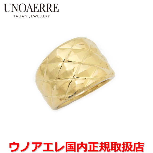 【百貨店大売り出し継続期間中店内最大限度P20倍】ウノアエレ UNOAERRE K18イエローゴールドデザインリング メンズ レディース 輪っか 指環 12号 14号 イタリー製 27727/27765 【国内置き目品】