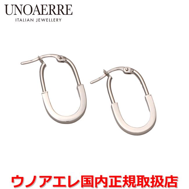 【お買い物マラソン期間中店内最大P20倍】ウノアエレ UNOAERRE K18ホワイトゴールド デザインフープピアス イタリー製 31362 【国内正規品】 ｜Jewelry＆Watch　LuxeK